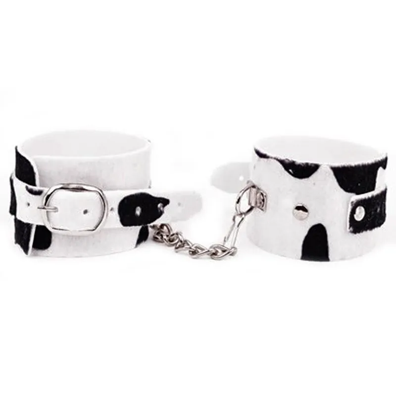 Bracelete Algema com Corrente Estampado em Vaquinha Dominatrixxx