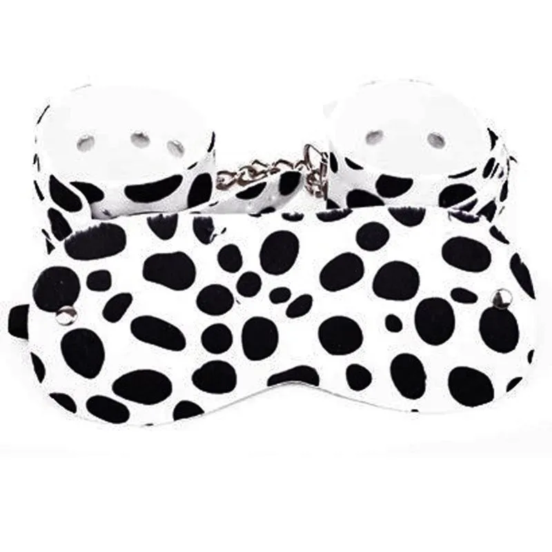 Kit Bracelete com Algema e Venda Estampada em Dalamata Dominatrixxx