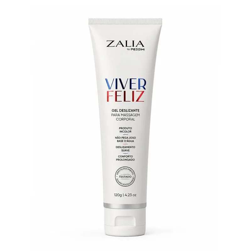 Viver Feliz Gel Deslizante Neutro para Massagem Corporal 120g Zalia