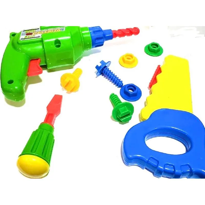 Kit De Ferramentas - Meus Reparos - Furadeira e Serrote - Colorido TA TE TI INDUSTRIA E