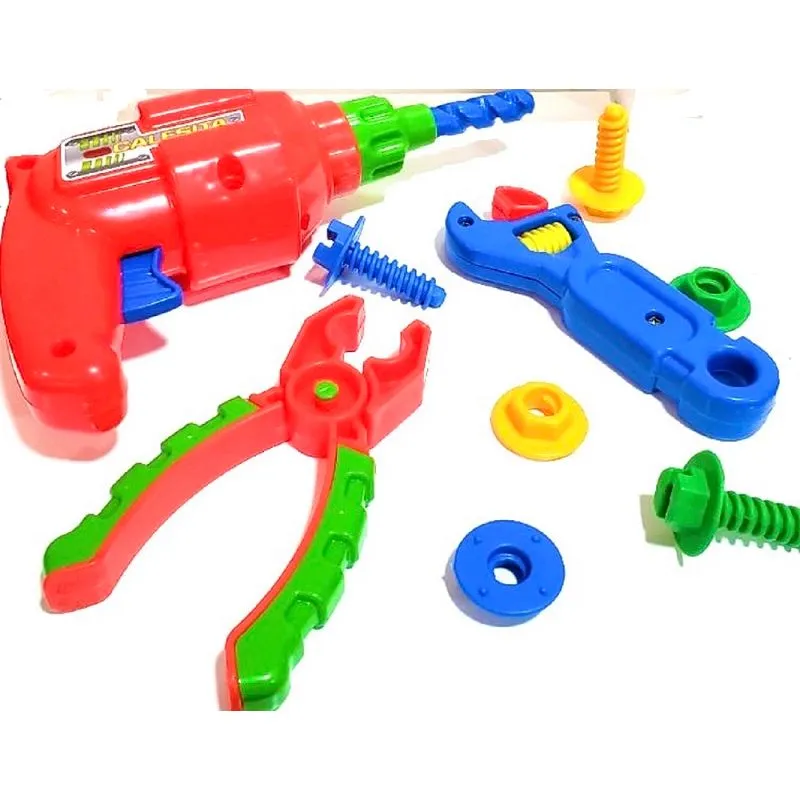 Kit De Ferramentas - Meus Reparos - Furadeira e Alicate - Colorido TA TE TI INDUSTRIA E