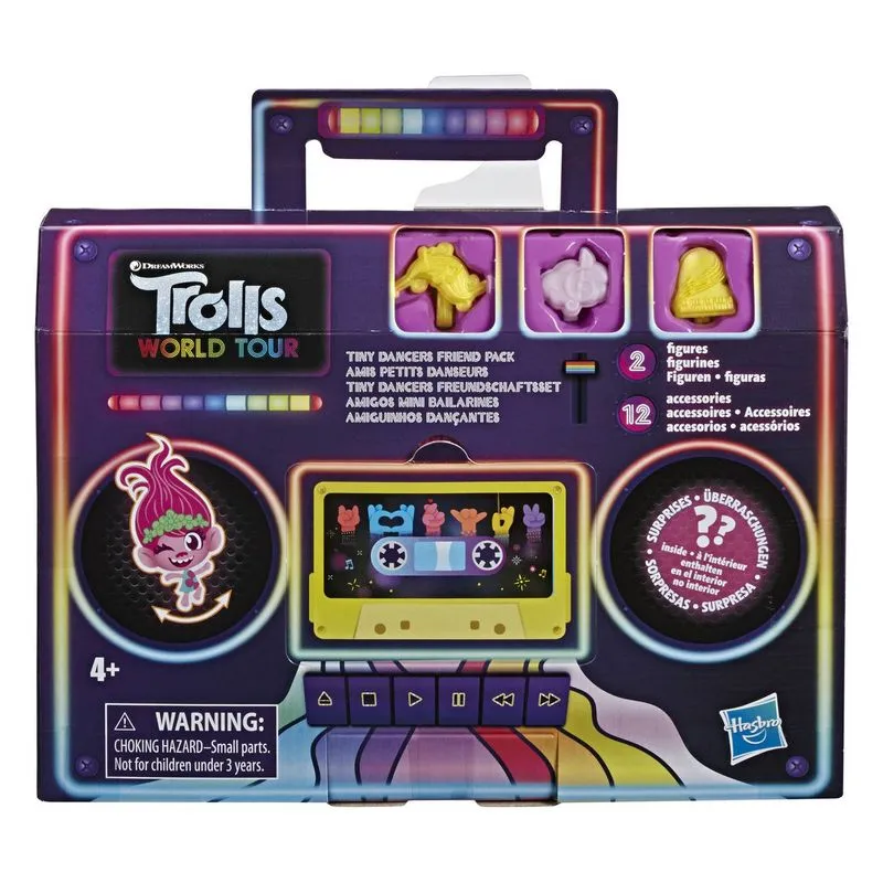 Conjunto - Trolls World Tour - Dreamworks - Amiguinhos Dancantes - Dourado HASBRO