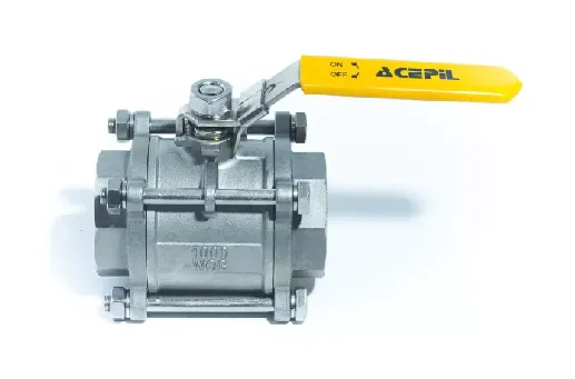 VALVULA ESFERA FF TRI-PART PP TI INOX 304 1.1/2 BSP