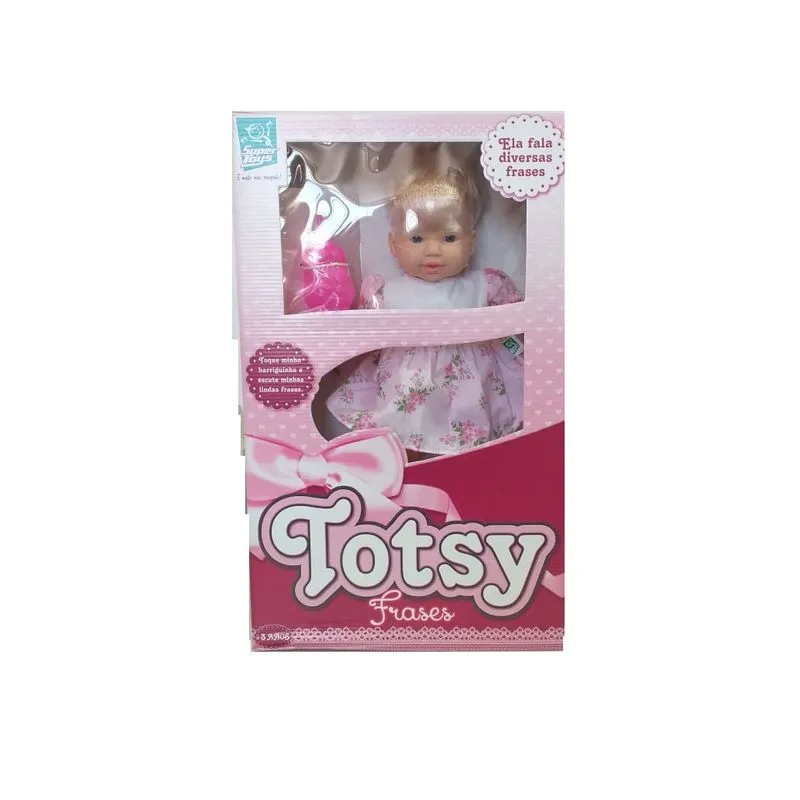 Boneca Totsy Frases com Cabelo - Rosa Florido SUPER TOYS