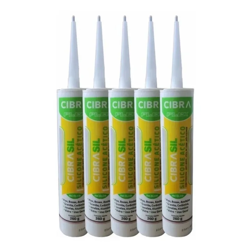 5 Silicone Incolor Transparente Acético - Antifungo - 260 Gr