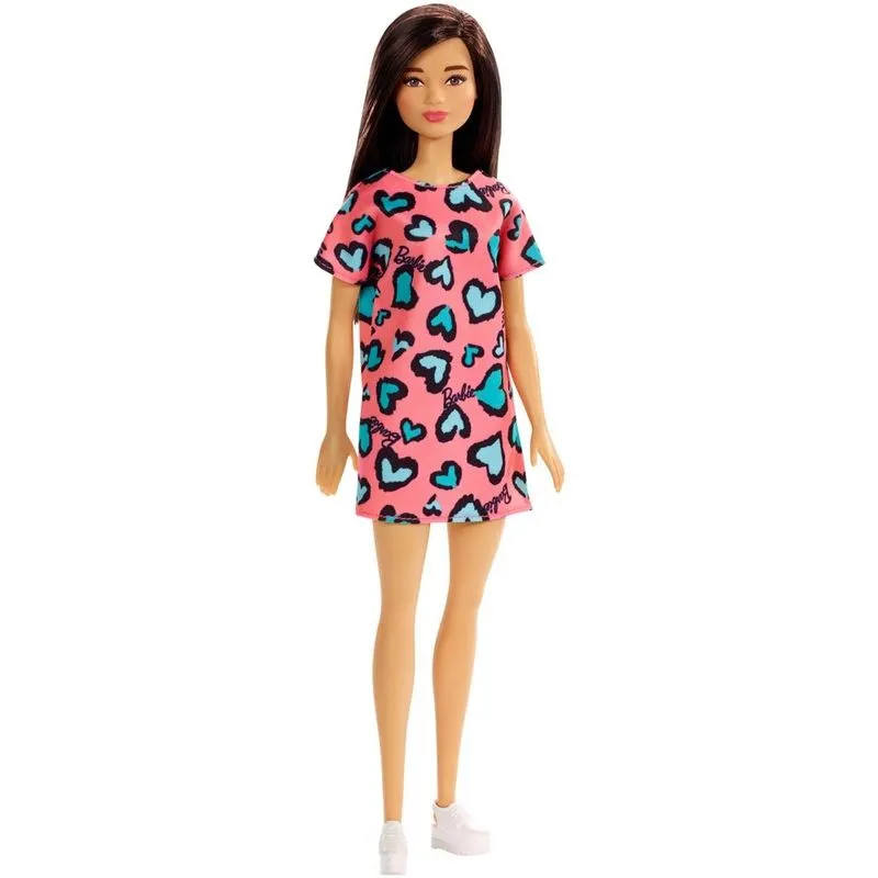 Boneca Barbie Fashion And Beauty - Vestido Rosa Com Coracoes Verdes MATTEL