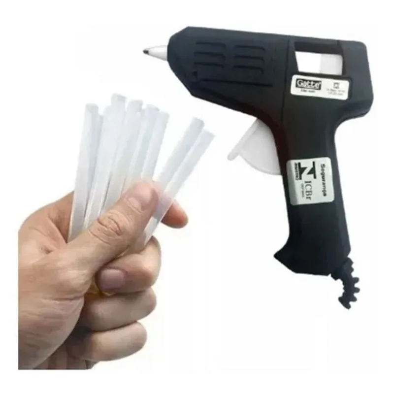 Kit Pistola De Cola Quente Bivolt 10W + 10 Bastões De Cola