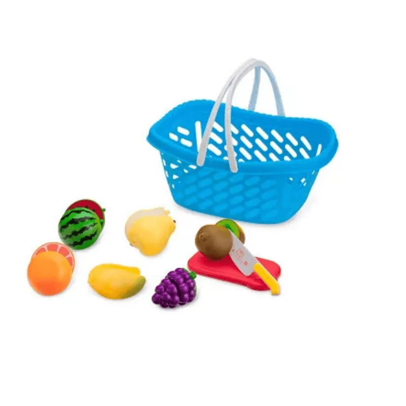 Cestinha de Frutas - Creative Fun - Frutinha Com Velcro - Cesta Azul MULTIKIDS