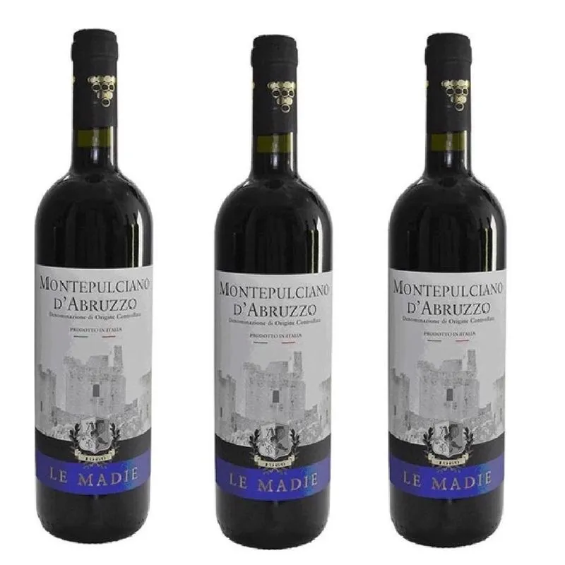 Kit 3 Vinho Italiano Montepulciano D Abruzzo Le Madie 750ml