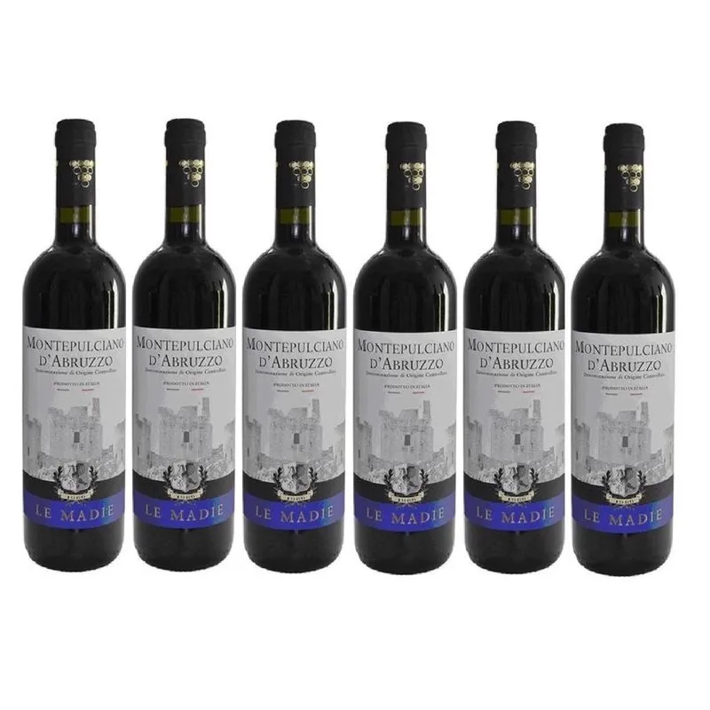 Kit 6 Vinho Italiano Montepulciano D Abruzzo Le Madie 750ml