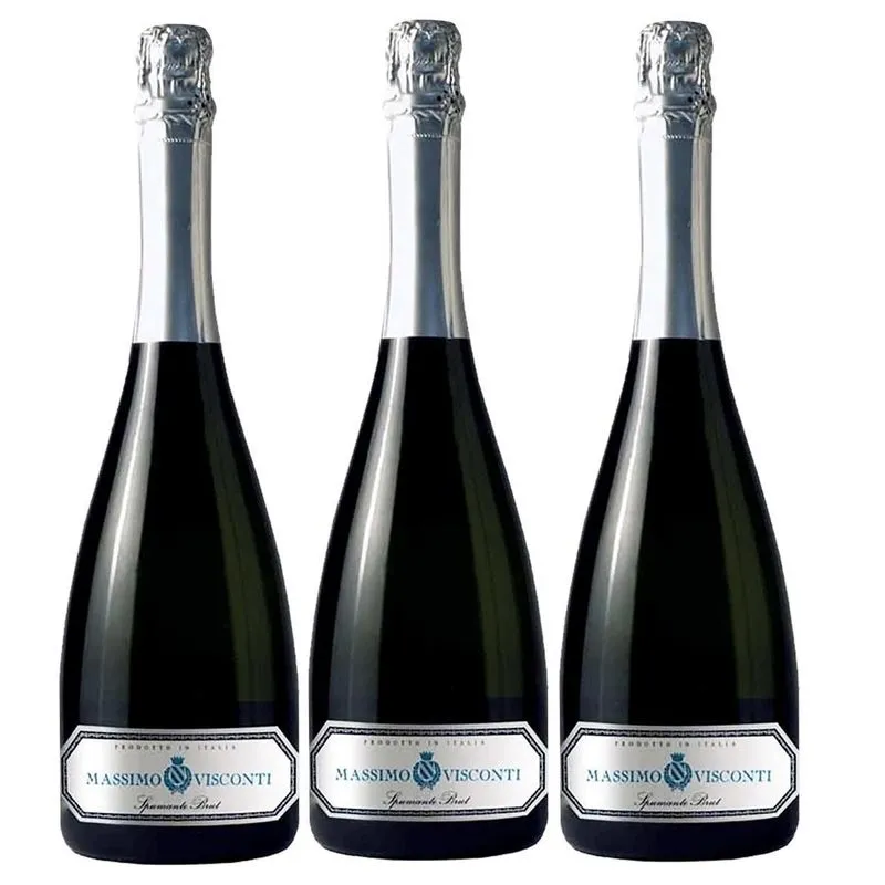 Kit 3 Espumante Italiano Massimo Visconti Brut 750ml