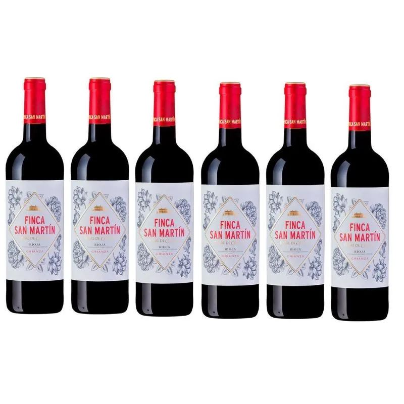 Kit 6 Vinho Espanhol Finca San Martin Rioja Crianza 750ml