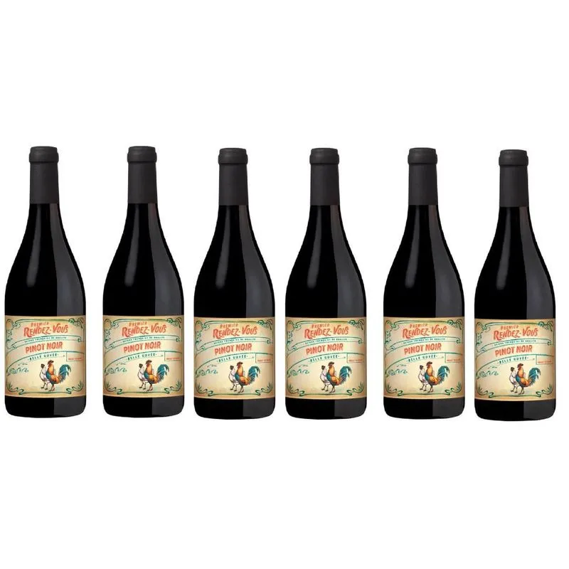 Kit 6 Vinho Tinto Premier Rendez-vous Pinot Noir Belle Cuvee