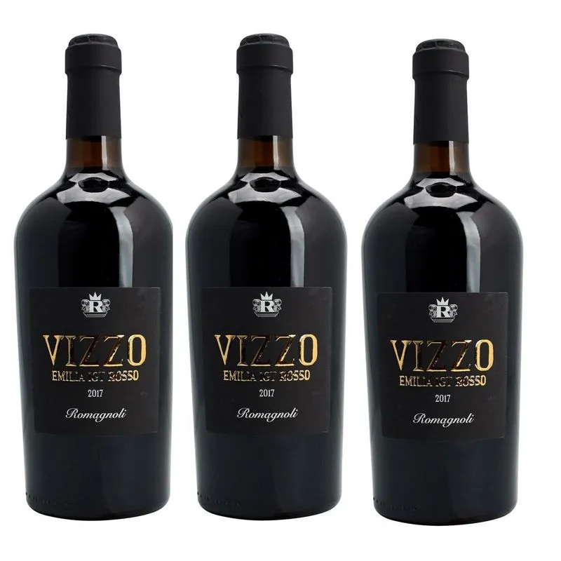 Kit 3 Vinho Italiano Vizzo Emilia Igt Rosso 2019 Romagnoli