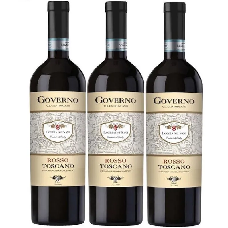 Kit 3 Vinho Brasileiro Tinto Governo Rosso Toscano Igt 750ml