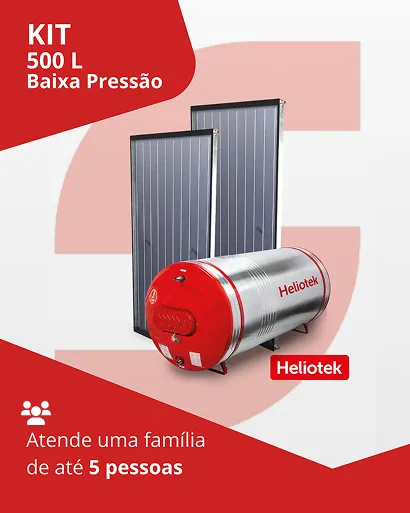 Kit Boiler 500l BP + 2 Coletor Solar Elite 2.0 Heliotek