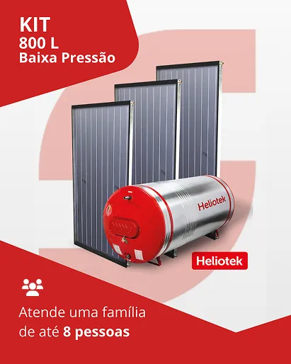 Kit Boiler 800l BP + 3 Coletor Solar Elite 2.0 Heliotek