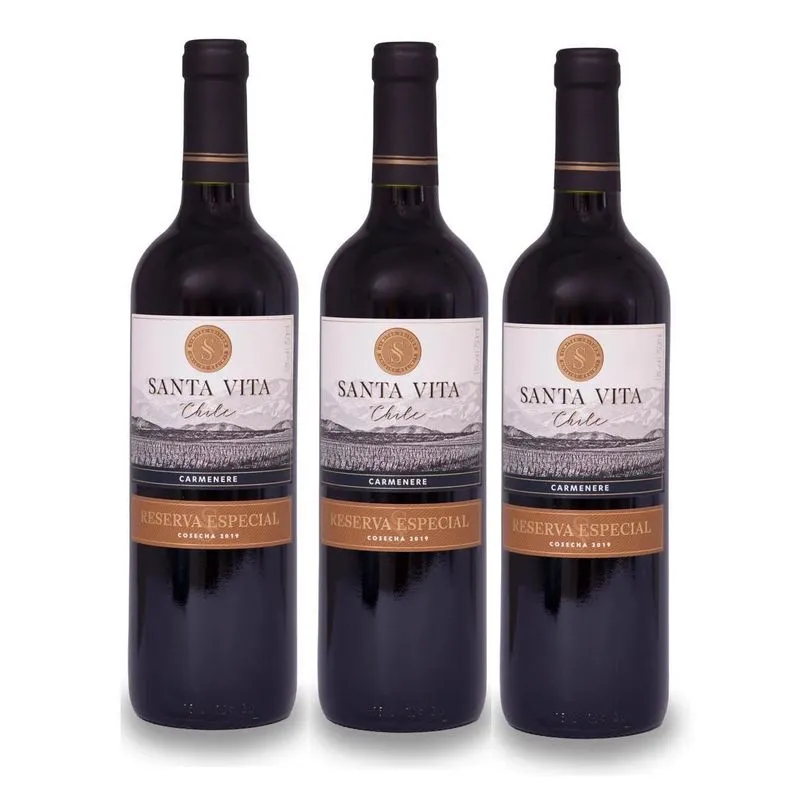 Kit 3 Vinho Tinto Reserva Especial Santa Vita Carmenere 2016