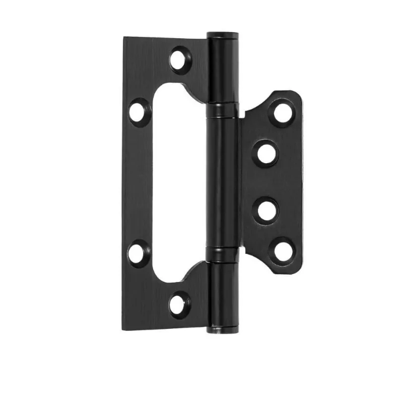 Dobradiça Porta Sobrepor Sem Rebaixo Inox 4'X3'X2,2Mm Preta