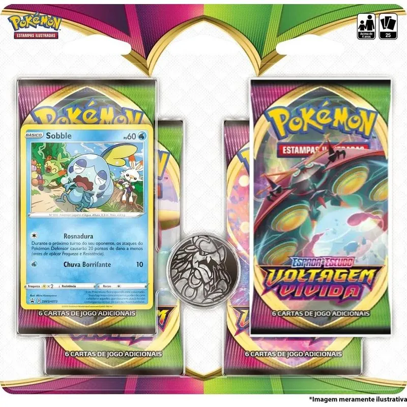 Pokemon EE4 Blister Quadruplo - Voltagem Vivida - Embalagem Sobble e Orbeetle COPAG DA AMAZONIA