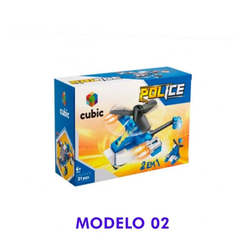 Cubic Serie Police 12 em 1 - Modelo 02 - 21 Pecas MULTIKIDS