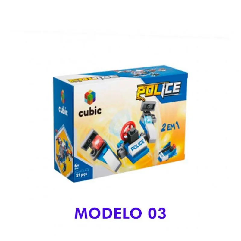 Cubic Serie Police 12 em 1 - Modelo 03 - 21 Pecas MULTIKIDS