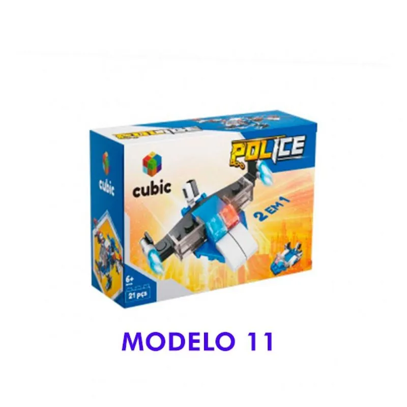 Cubic Serie Police 12 em 1 - Modelo 11 - 21 Pecas MULTIKIDS