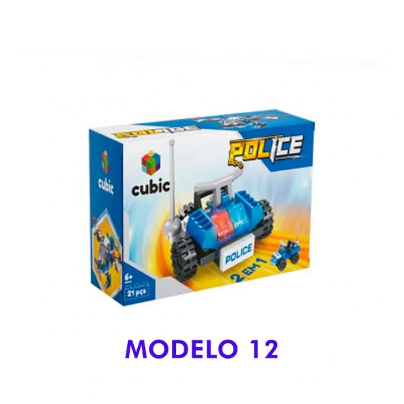 Cubic Serie Police 12 em 1 - Modelo 12 - 21 Pecas MULTIKIDS