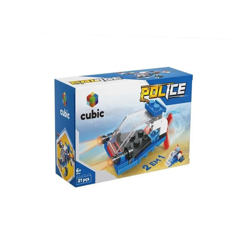 Cubic Serie Police 12 em 1 - Modelo 09 - 21 Pecas MULTIKIDS
