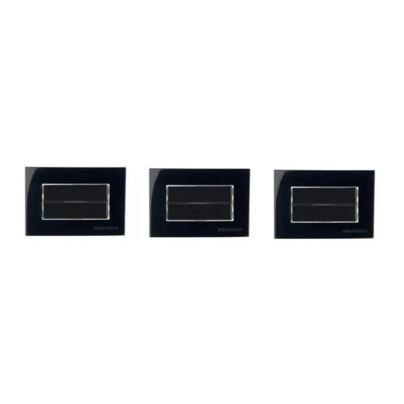3 Pc Interruptor Duplo Paralelo Móveis Margirius Preto 10A