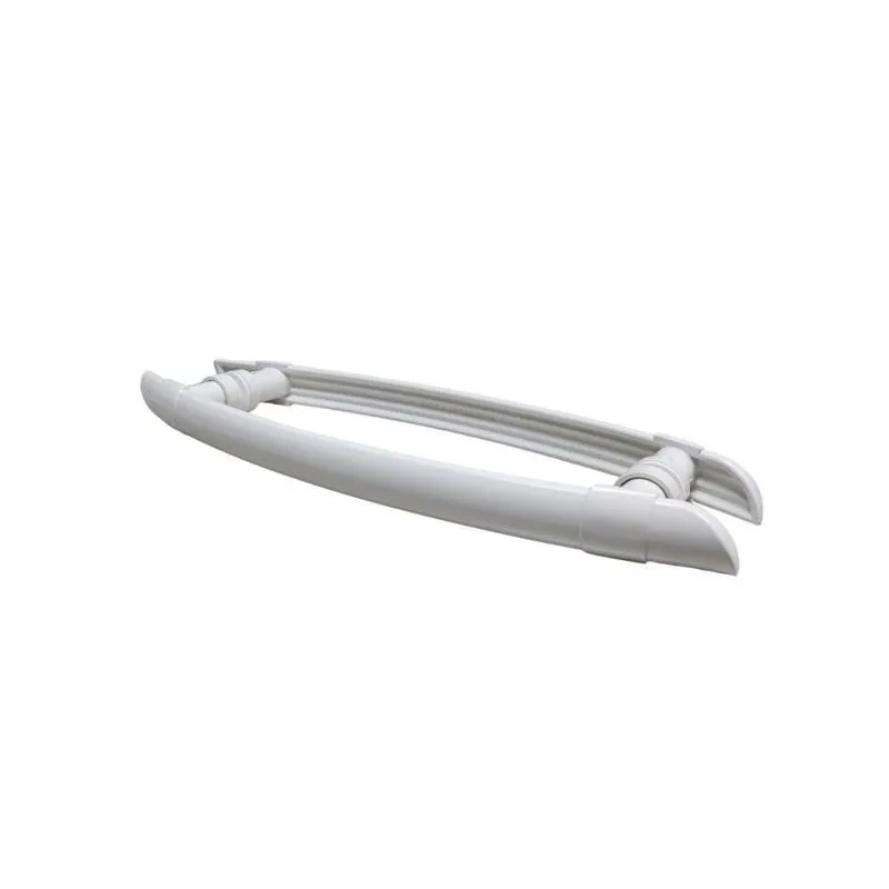 Puxador Arco H Polímero Para Porta De Vidro 30 Cm - Branco