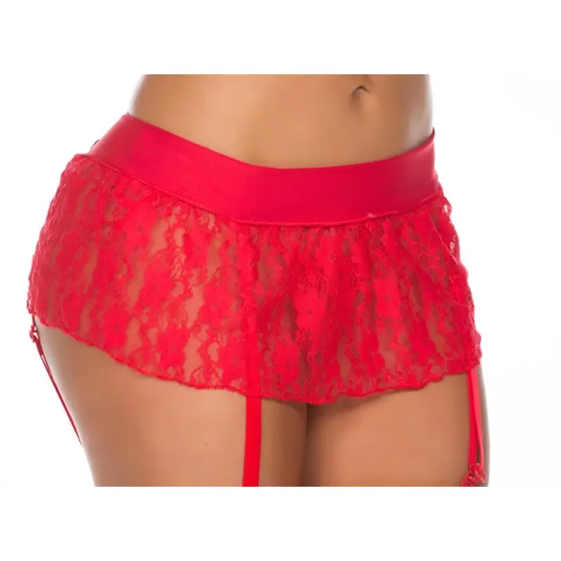 Saia Sedutora Liga Rendada Pimenta Sexy