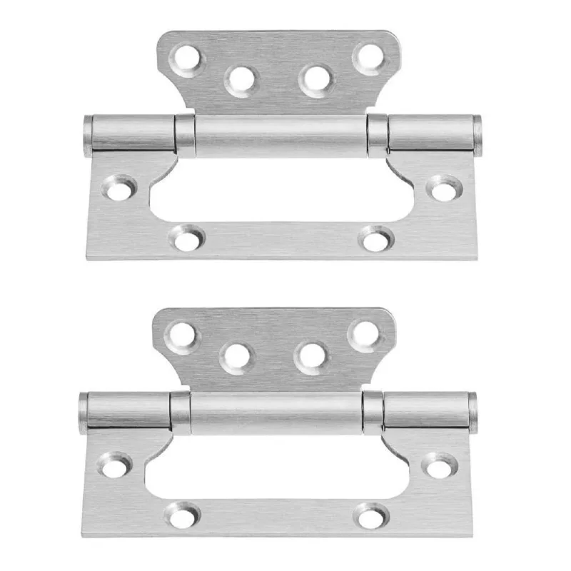 02 Dobradiça Porta Sobrepor Sem Rebaixo Inox 4'X3'X,2,2Mm