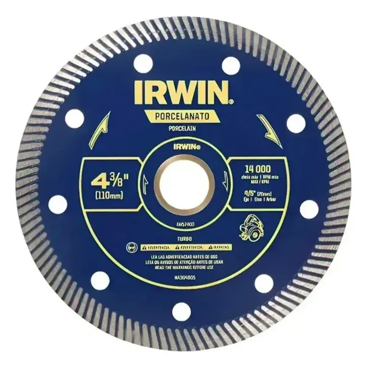 DISCO DIAMANTADO TURBO PORCELANATO 4.3/8 IRWIN