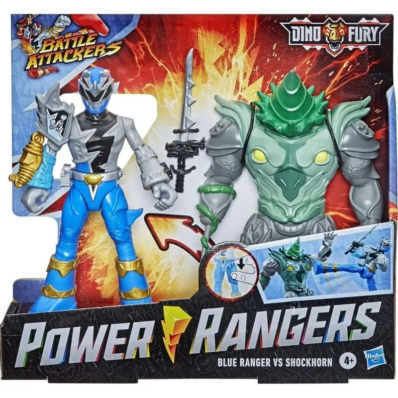 Power Rangers Dino Fury Blue Ranger vs Shockhorn - F1261 HASBRO