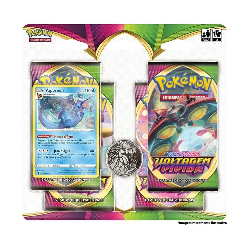 Pokemon EE4 Blister Quadruplo - Voltagem Vivida - Embalagem Orbeetle e Vaporeon COPAG DA AMAZONIA