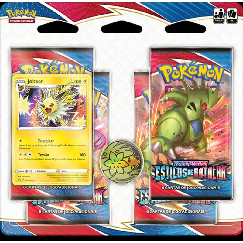 Blister Quadruplo Espada e Escudo Estilo de Batalha Jolteon e Tyranitar COPAG DA AMAZONIA