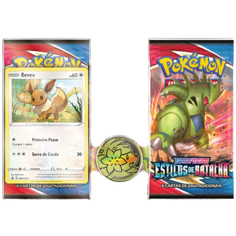 Blister Quadruplo Espada e Escudo Estilo de Batalha Eeve e Tyranitar COPAG DA AMAZONIA