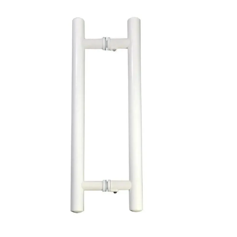 Puxador H Tubular Duplo Porta Madeira Vidro 30cm Branco