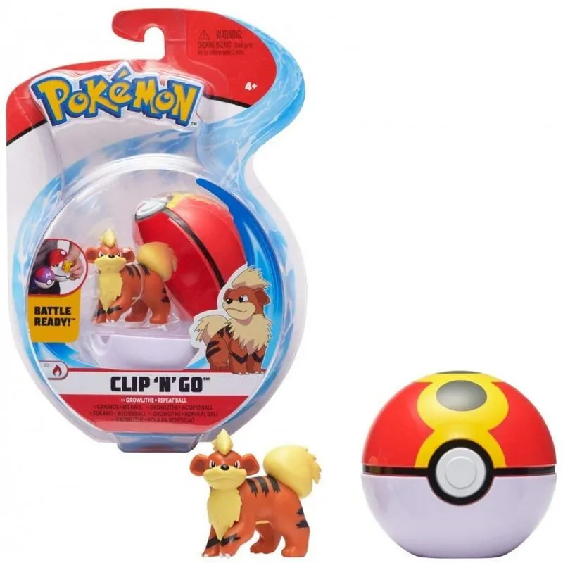 Boneco - Pokemon e Pokebola - Growlithe SUNNY