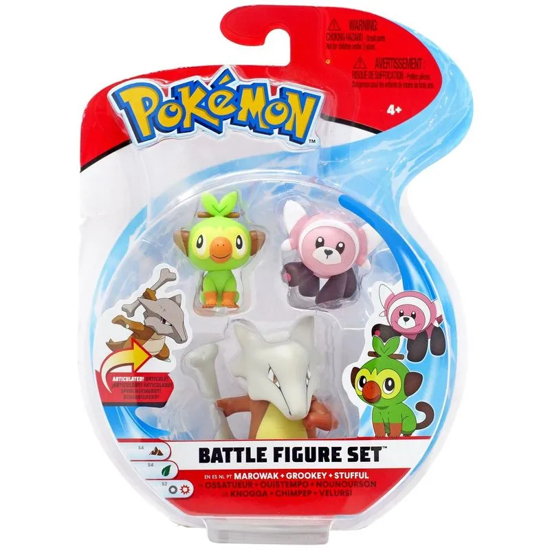 Pokemon Battle Figure Marowak, Grookey e Stufful - 2603 SUNNY BRINQUEDOS