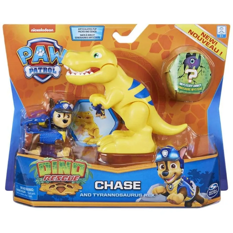 Patrulha Canina - Figuras Dino Sortidas - Chase e Tyrannosaurus Rex SUNNY BRINQUEDOS