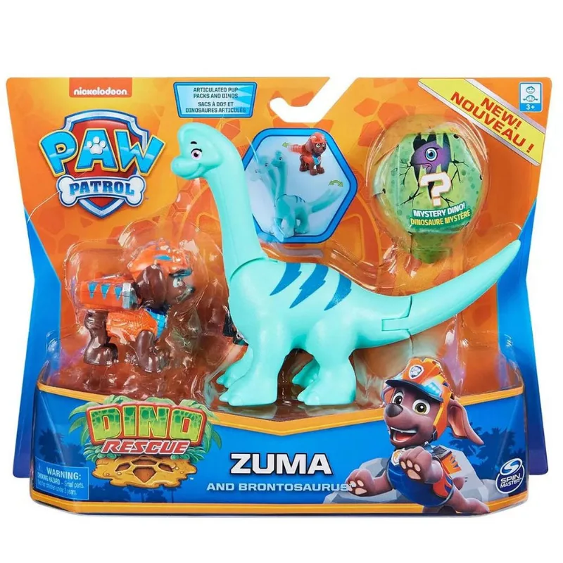 Patrulha Canina - Figuras Dino Sortidas - Zuma e Brontosaurus SUNNY BRINQUEDOS