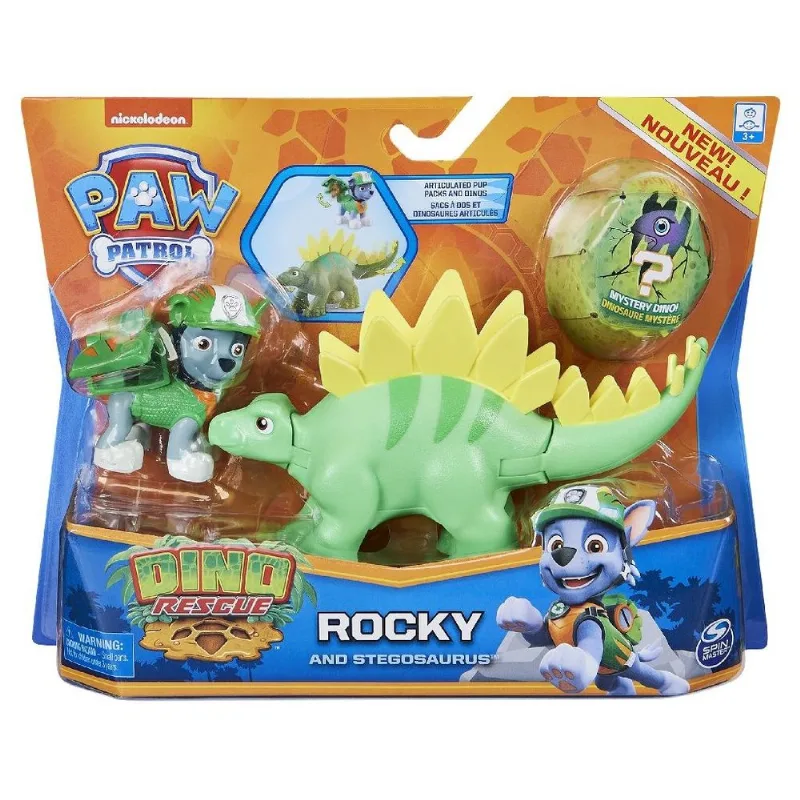 Patrulha Canina - Figura Dino Sortidas - Rocky e Stegosaurus SUNNY BRINQUEDOS