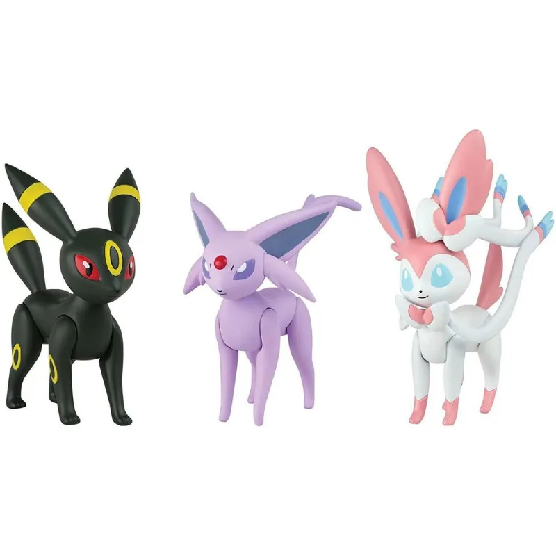 Pokemon - Figuras de Acao Pack Umbreon,Sylveon e Espeon SUNNY BRINQUEDOS