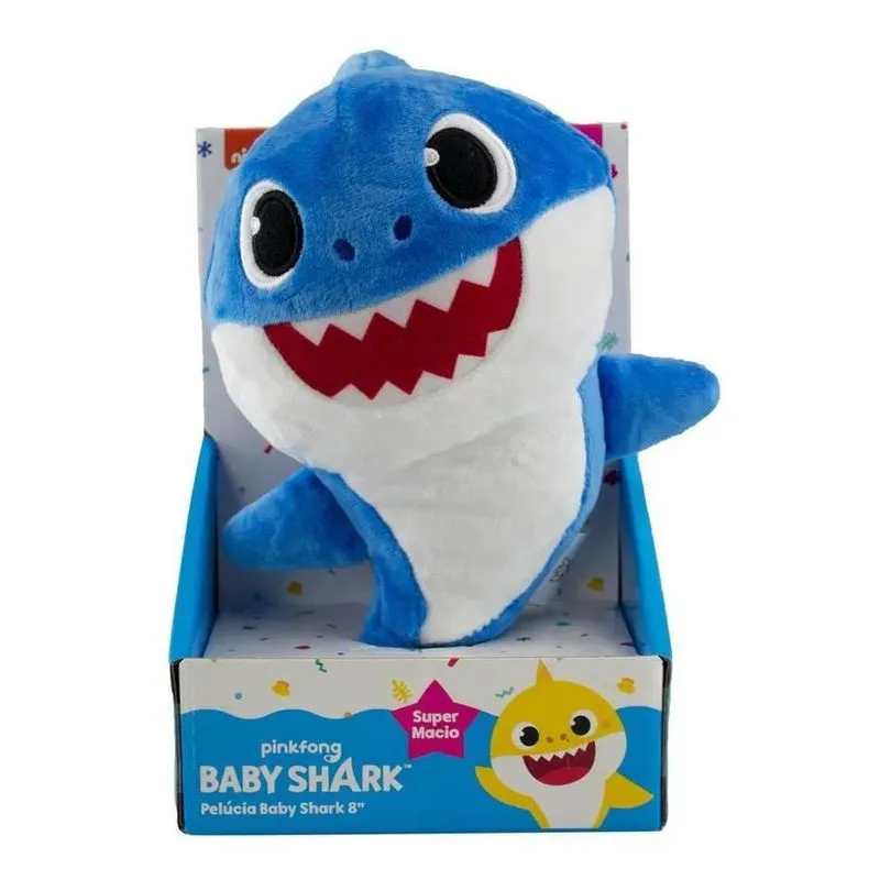 Baby Shark Pelucia 8 -Super Macio - Azul SUNNY BRINQUEDOS Baby Shark Pelucia 8'' -Super Macio - Azul SUNNY BRINQUEDOS