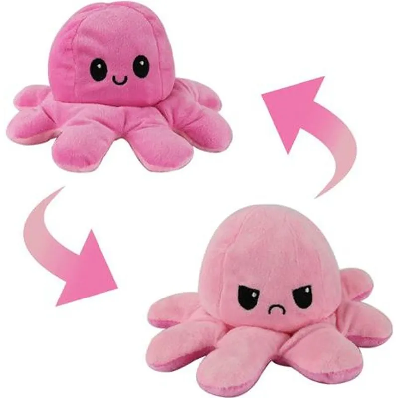 Pelucia Polvo Reversivel Grande - Rosa e Rosa Claro BBR