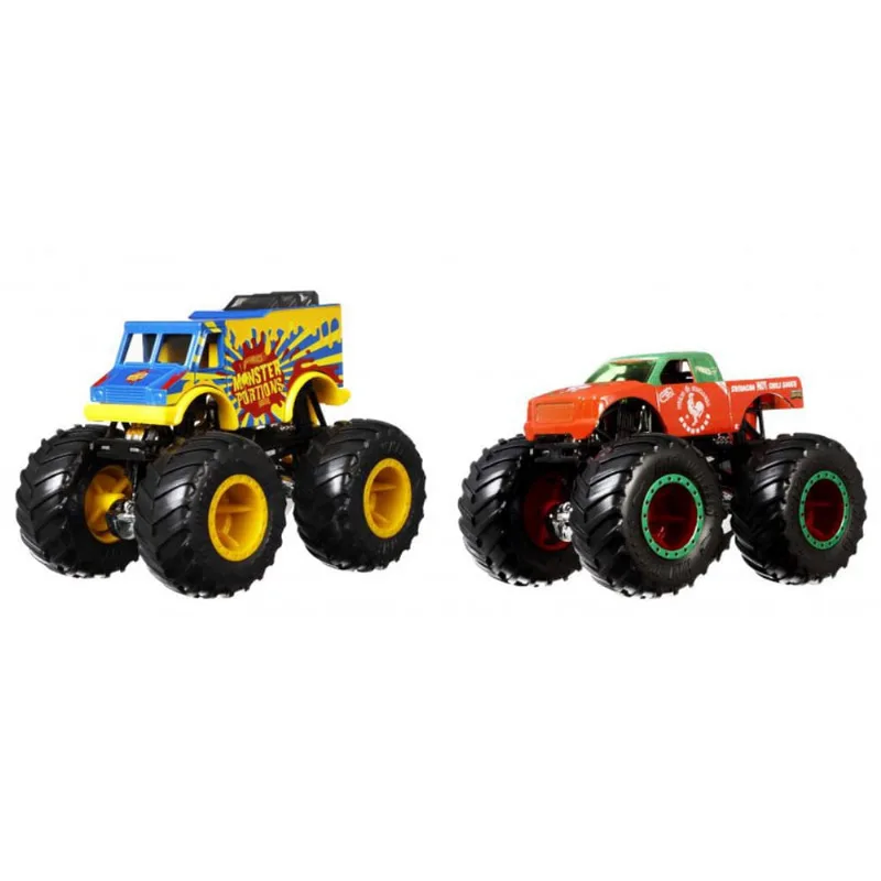 Hot Wheels - Conjunto de Veiculos Monster Trucks - Monster Portions Vs Tung of Sriracha MATTEL