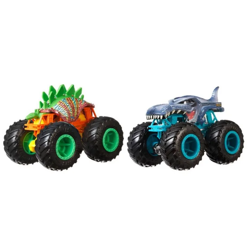 Hot Wheels - Conjunto de Veiculos Monster Trucks - Motosaurus Vs Mega Wrex MATTEL