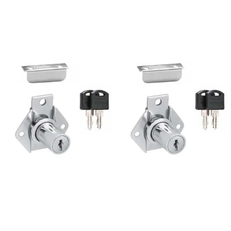 02 Fechadura Porta Gaveta Armario Moveis Cromada 31Mm